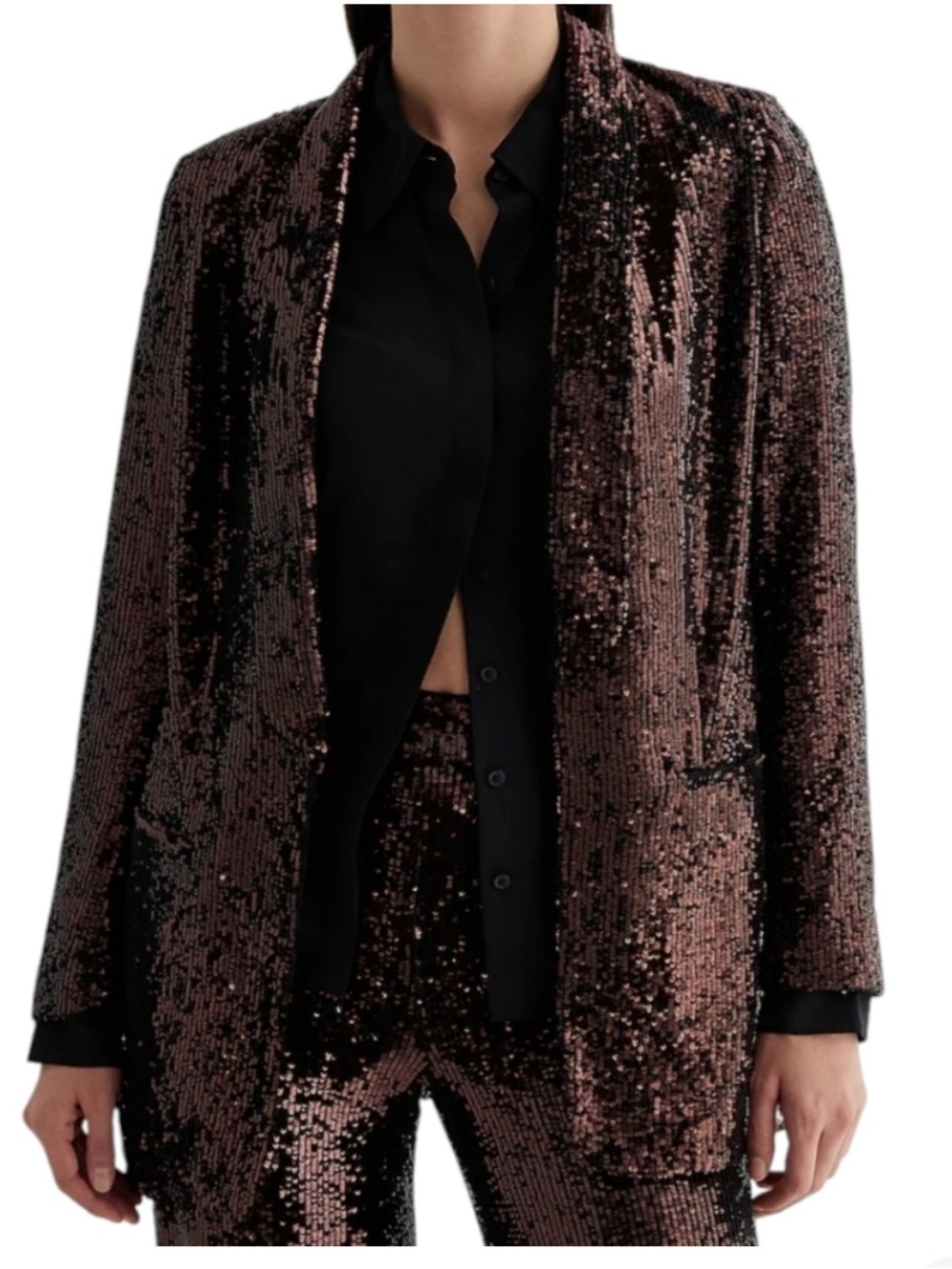 Express Brown Sequin Blazer